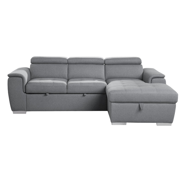 Homelegance Berel Fabric 2 pc Sectional 9355GY*22LRC IMAGE 1