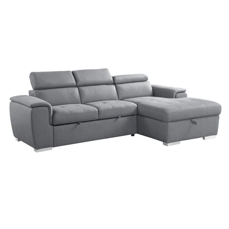 Homelegance Berel Fabric 2 pc Sectional 9355GY*22LRC IMAGE 2