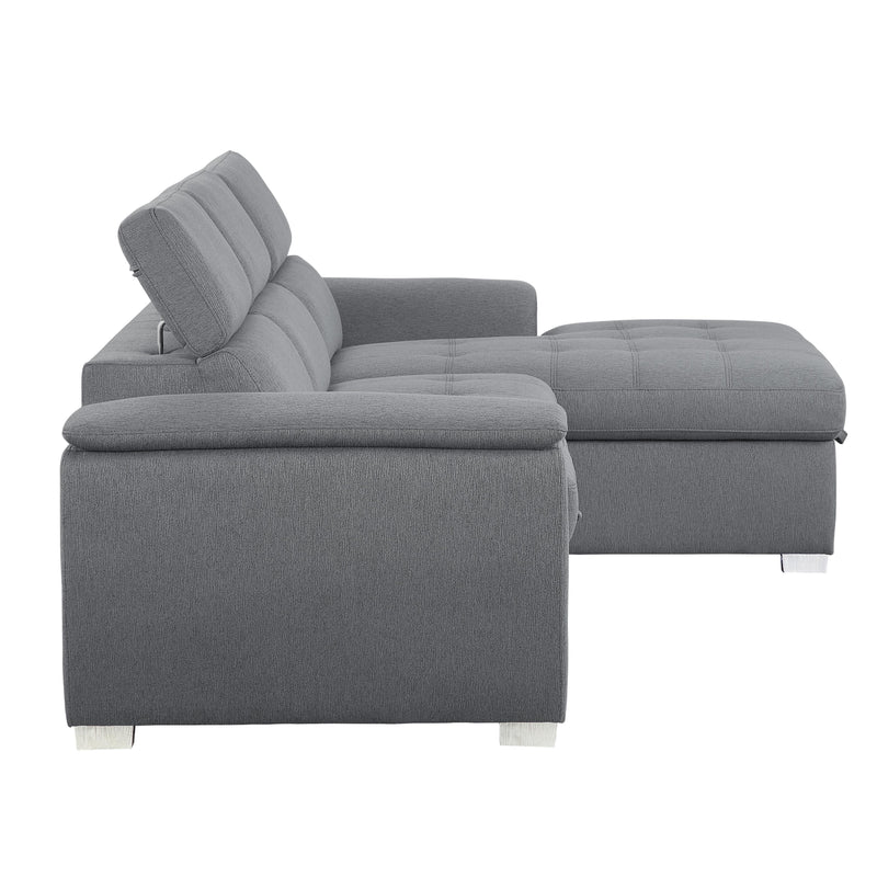 Homelegance Berel Fabric 2 pc Sectional 9355GY*22LRC IMAGE 3
