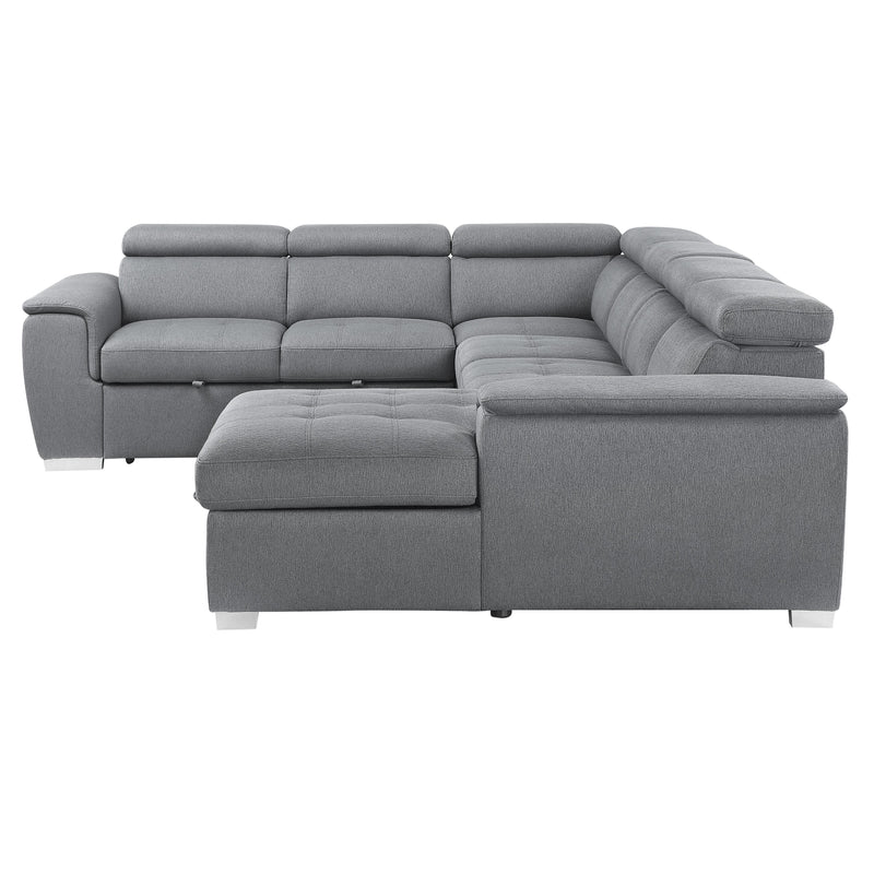 Homelegance Berel Fabric 4 pc Sectional 9355GY*42LRC IMAGE 3