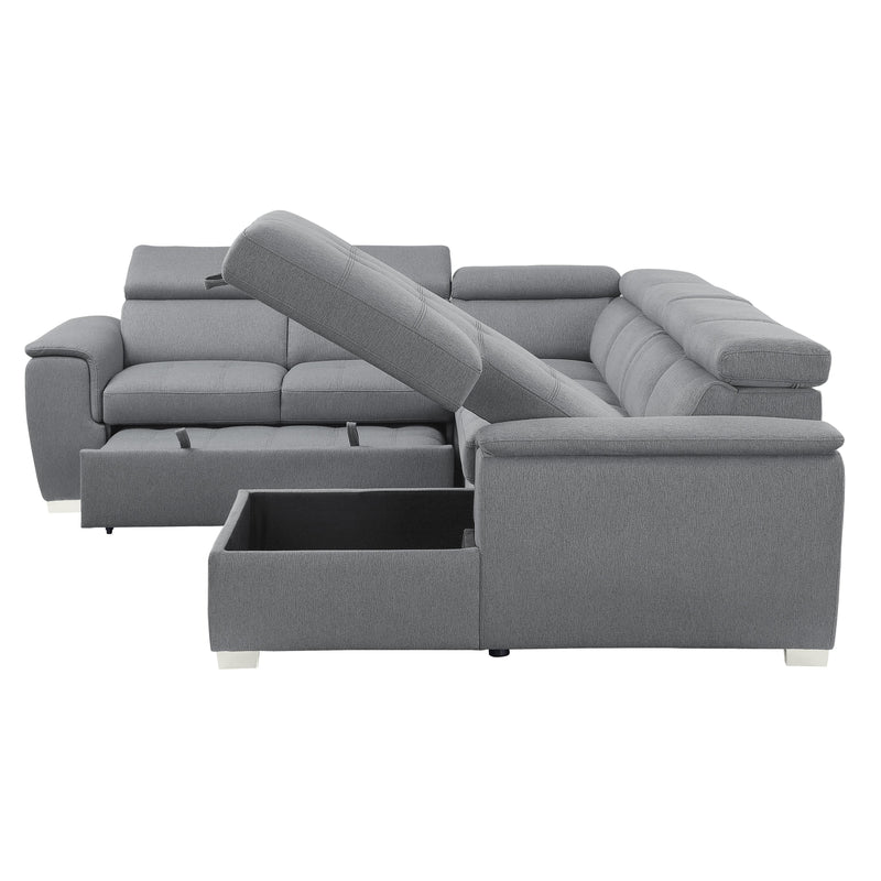Homelegance Berel Fabric 4 pc Sectional 9355GY*42LRC IMAGE 5