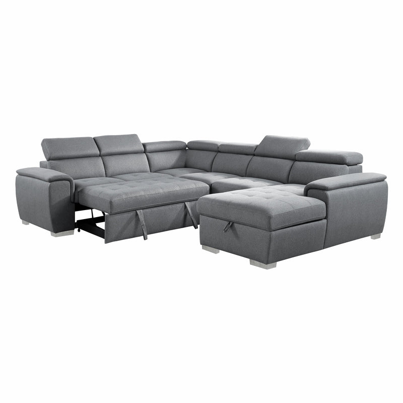 Homelegance Berel Fabric 4 pc Sectional 9355GY*42LRC IMAGE 6