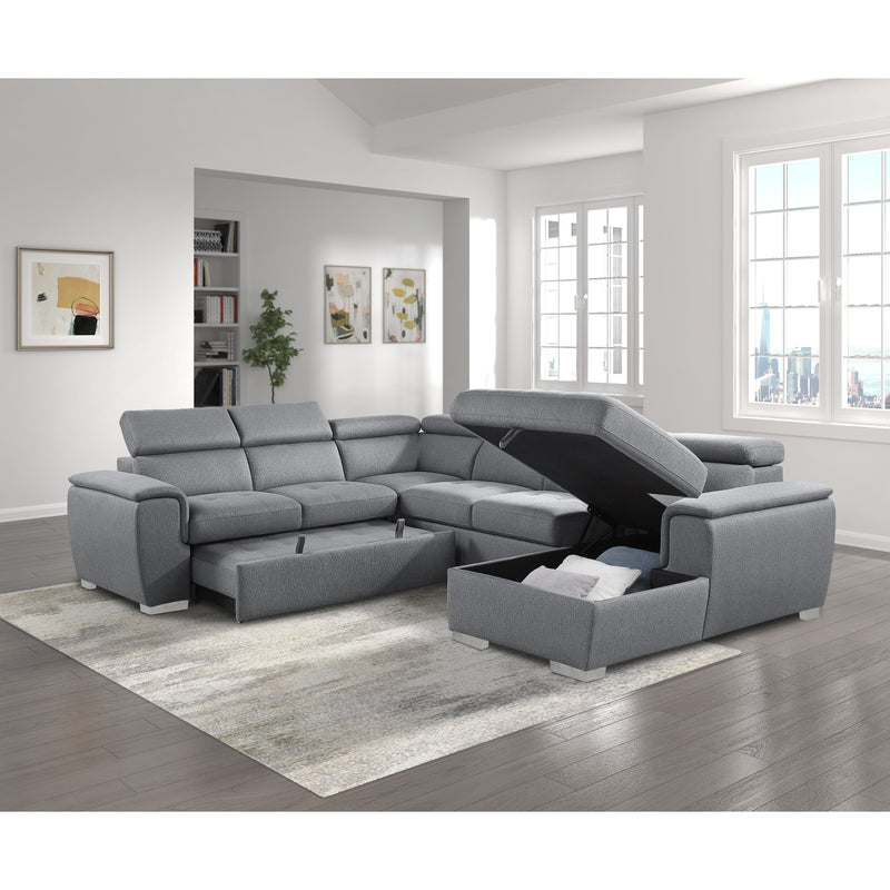 Homelegance Berel Fabric 4 pc Sectional 9355GY*42LRC IMAGE 9