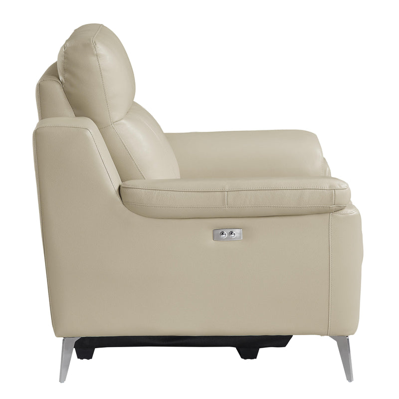 Homelegance Antonio Power Leather Match Recliner 9360BEG-1PW IMAGE 3