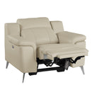Homelegance Antonio Power Leather Match Recliner 9360BEG-1PW IMAGE 5
