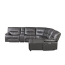 Homelegance Dyersburg Power Reclining Leather Look 6 pc Sectional 9579GRY*6LRRCPW IMAGE 2