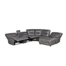 Homelegance Dyersburg Power Reclining Leather Look 6 pc Sectional 9579GRY*6LRRCPW IMAGE 3
