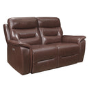 Homelegance Armando Power Reclining Leather Match Loveseat 9445BR-2PWH IMAGE 2