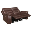 Homelegance Armando Power Reclining Leather Match Loveseat 9445BR-2PWH IMAGE 4