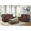 Homelegance Armando Power Reclining Leather Match Loveseat 9445BR-2PWH IMAGE 5