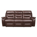 Homelegance Armando Reclining Leather Match Sofa 9445BR-3PWH IMAGE 1