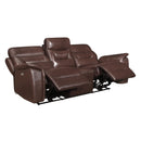 Homelegance Armando Reclining Leather Match Sofa 9445BR-3PWH IMAGE 4