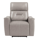 Homelegance Burwell Power Leather Look Recliner 9446CB-1PW IMAGE 1