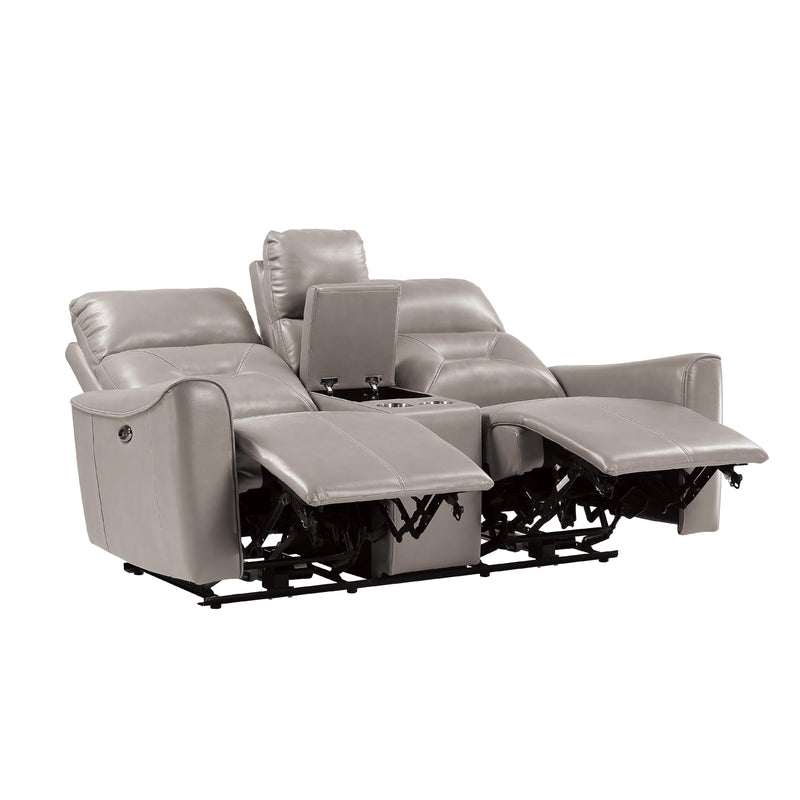 Homelegance Burwell Power Reclining Leather Look Loveseat 9446CB-2PW IMAGE 3