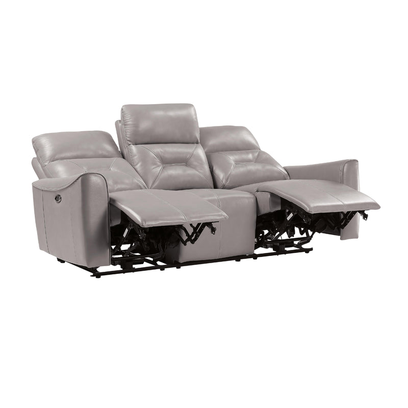 Homelegance Burwell Reclining Leather Look Sofa 9446CB-3PW IMAGE 3