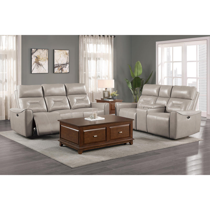 Homelegance Burwell Reclining Leather Look Sofa 9446CB-3PW IMAGE 4