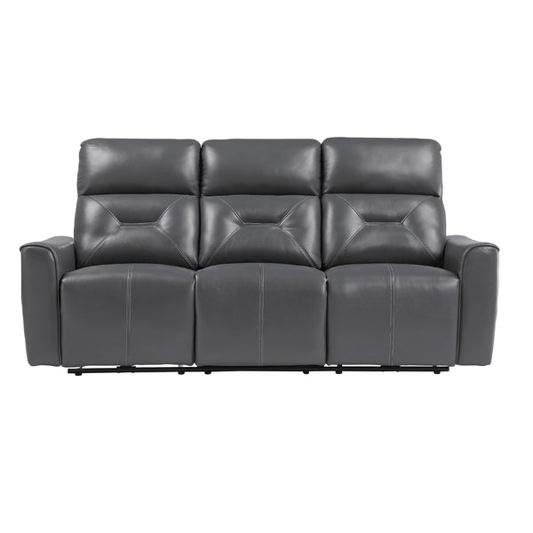 Homelegance Burwell Reclining Leather Look Sofa 9446GY-3PW IMAGE 1