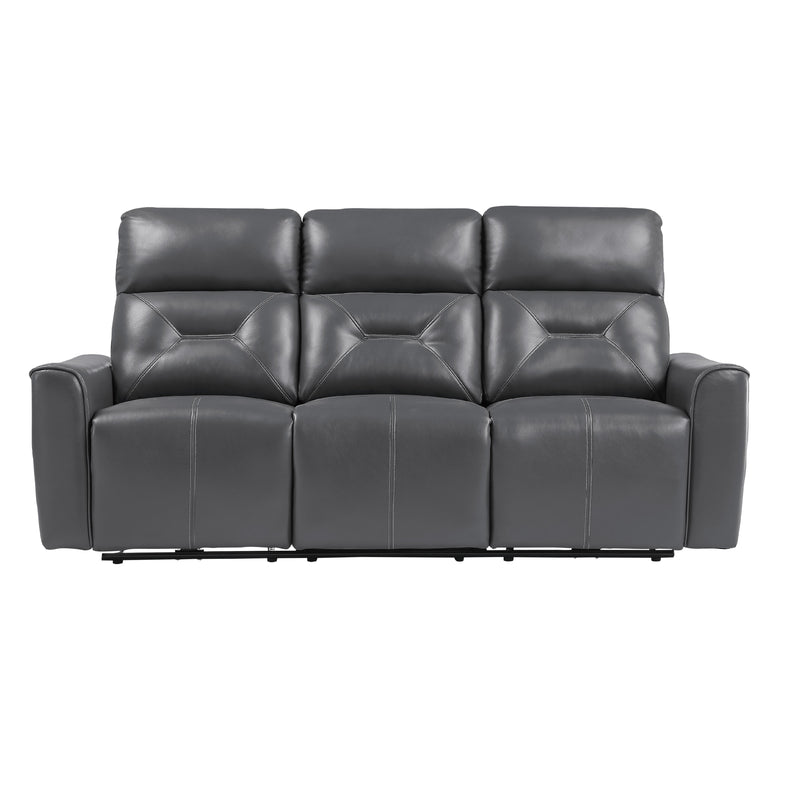 Homelegance Burwell Reclining Leather Look Sofa 9446GY-3PW IMAGE 1