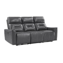 Homelegance Burwell Reclining Leather Look Sofa 9446GY-3PW IMAGE 2
