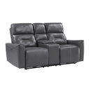 Homelegance Burwell Power Reclining Leather Look Loveseat 9446GY-2PW IMAGE 2