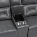 Homelegance Burwell Power Reclining Leather Look Loveseat 9446GY-2PW IMAGE 4