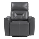 Homelegance Burwell Power Leather Look Recliner 9446GY-1PW IMAGE 1