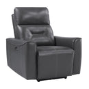 Homelegance Burwell Power Leather Look Recliner 9446GY-1PW IMAGE 2