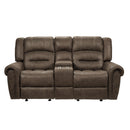 Homelegance Creighton Reclining Fabric Loveseat 9467BR-2 IMAGE 1