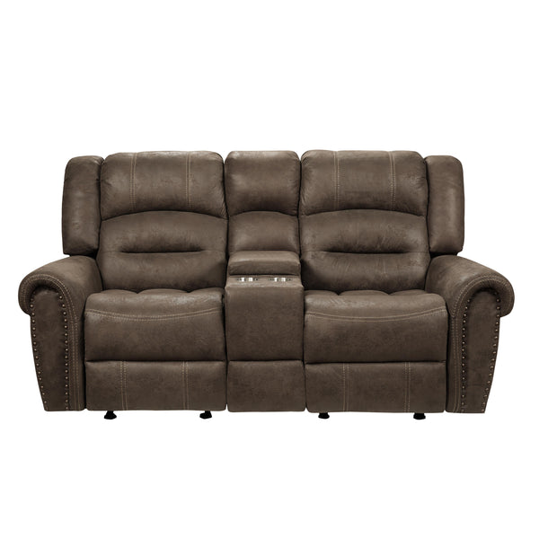 Homelegance Creighton Reclining Fabric Loveseat 9467BR-2 IMAGE 1
