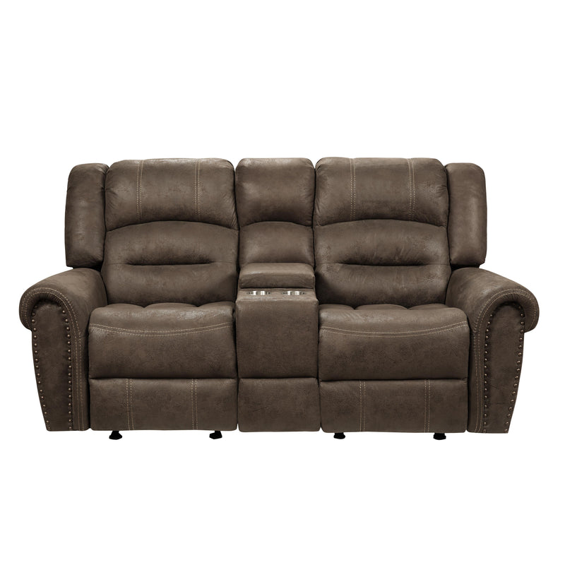 Homelegance Creighton Reclining Fabric Loveseat 9467BR-2 IMAGE 1