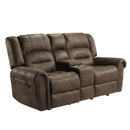Homelegance Creighton Reclining Fabric Loveseat 9467BR-2 IMAGE 2