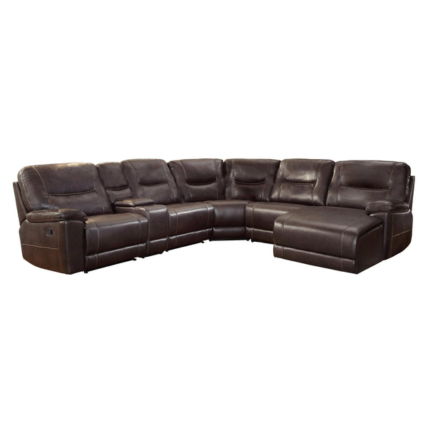 Homelegance Columbus Reclining Leather Match 6 pc Sectional 8490*6LRRC IMAGE 1