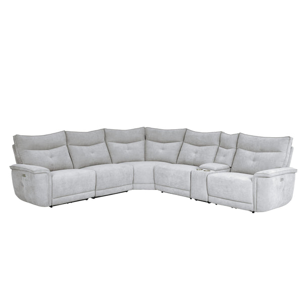 Homelegance Tesoro Power Reclining Fabric 6 pc Sectional 9509MGY*6LRRRPWH IMAGE 1