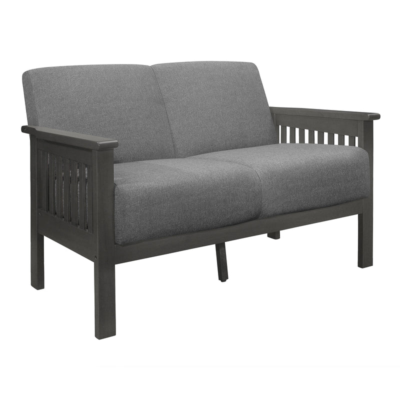 Homelegance Lewiston Stationary Fabric Loveseat 1104GY-2 IMAGE 2