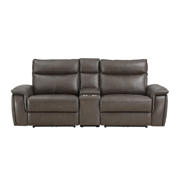 Homelegance Maroni Power Reclining Leather Match Loveseat 8259RFDB-2CNPWH* IMAGE 1