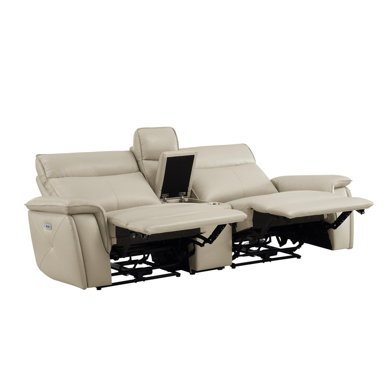 Homelegance Maroni Power Reclining Leather Match Loveseat 8259RFTP-2CNPWH* IMAGE 4