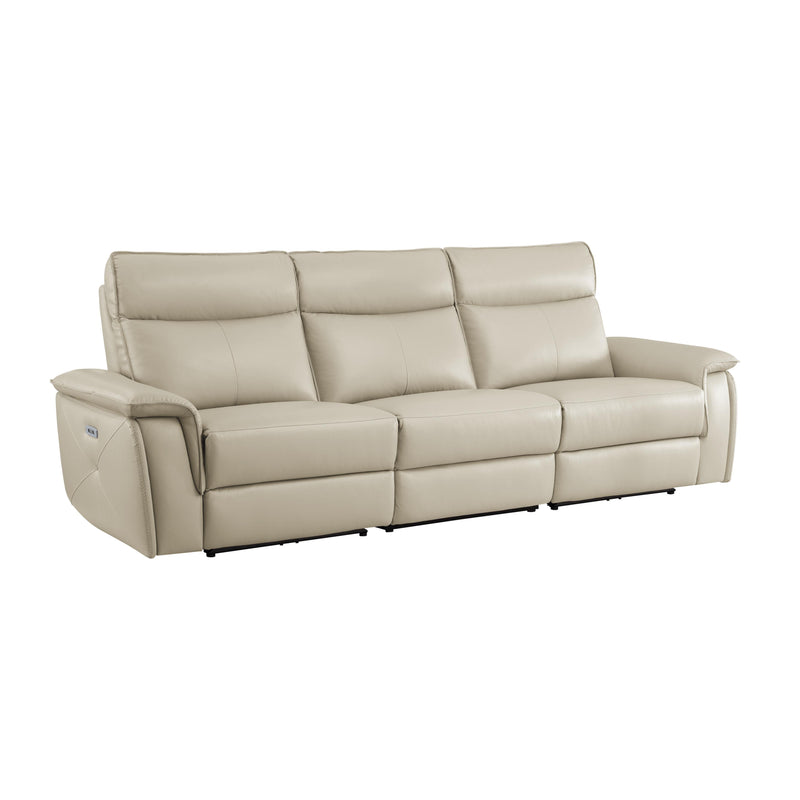Homelegance Maroni Reclining Leather Match Sofa 8259RFTP-3PWH* IMAGE 2