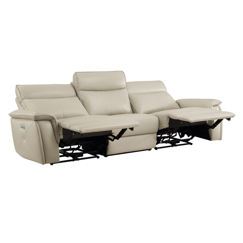 Homelegance Maroni Reclining Leather Match Sofa 8259RFTP-3PWH* IMAGE 4
