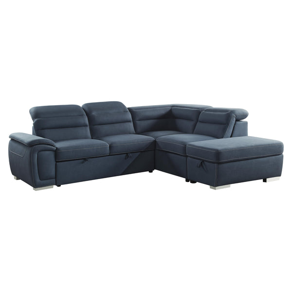 Homelegance Platina Stationary Fabric Sleeper Sectional 8277NBU* IMAGE 1