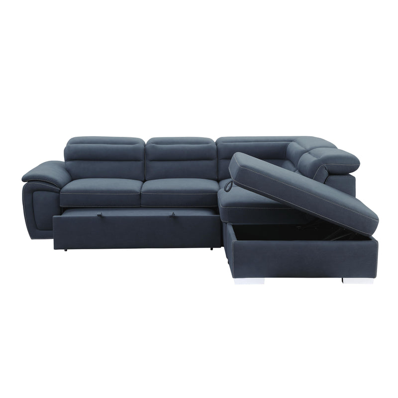 Homelegance Platina Stationary Fabric Sleeper Sectional 8277NBU* IMAGE 4