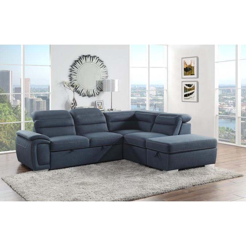 Homelegance Platina Stationary Fabric Sleeper Sectional 8277NBU* IMAGE 6