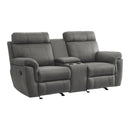 Homelegance Clifton Reclining Fabric Loveseat 9301GRY-2 IMAGE 2