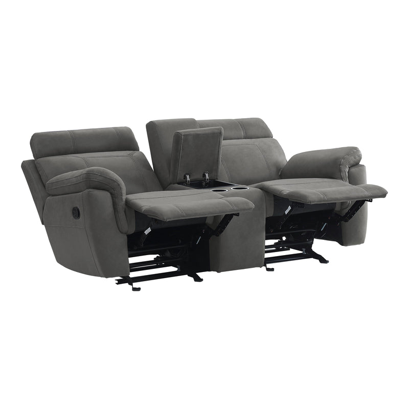 Homelegance Clifton Reclining Fabric Loveseat 9301GRY-2 IMAGE 4