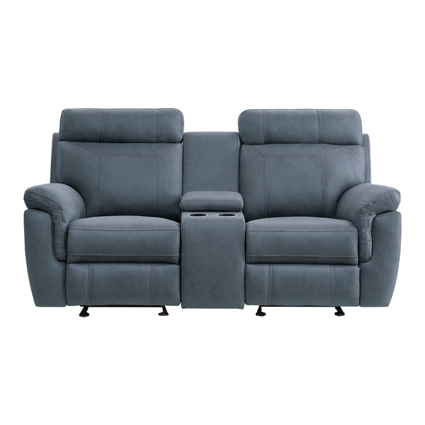 Homelegance Clifton Reclining Fabric Loveseat 9301BUE-2 IMAGE 1
