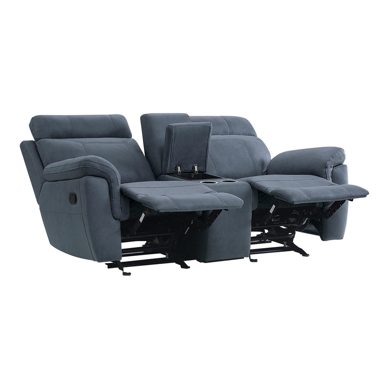 Homelegance Clifton Reclining Fabric Loveseat 9301BUE-2 IMAGE 4
