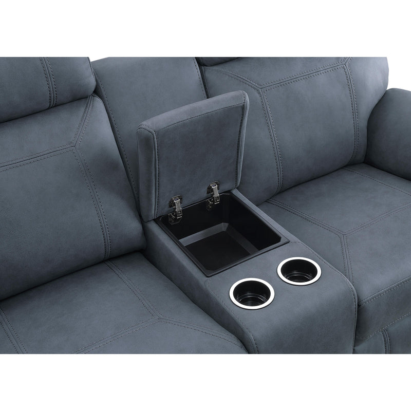 Homelegance Clifton Reclining Fabric Loveseat 9301BUE-2 IMAGE 5