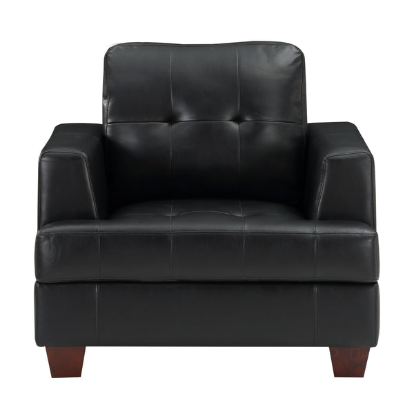 Homelegance Hinsall Stationary Leather Look Chair 9309BK-1 IMAGE 1