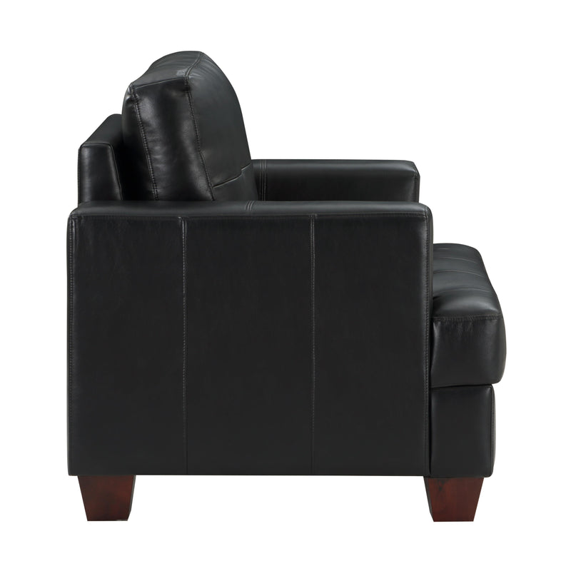 Homelegance Hinsall Stationary Leather Look Loveseat 9309BK-2 IMAGE 3