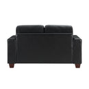 Homelegance Hinsall Stationary Leather Look Loveseat 9309BK-2 IMAGE 4