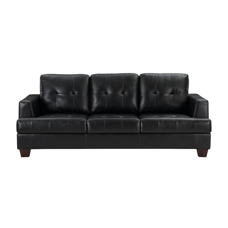 Homelegance Hinsall Stationary Leather Look Sofa 9309BK-3 IMAGE 1